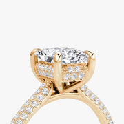 Radiant Cut - Royal Pave Ring - 14 K Gold